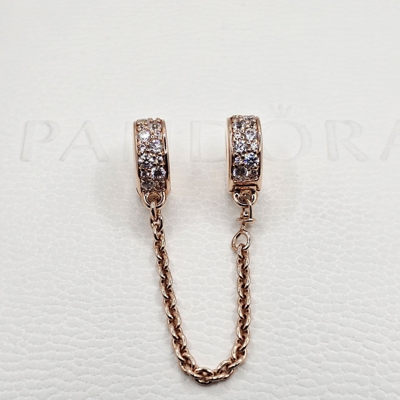 🛡 Authentic Pandora ROSE SAFETY CHAIN - Picture 8 of 9